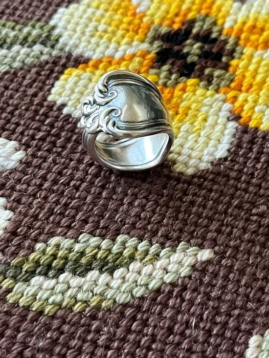 Silver Ornate Spoon Ring - Silver - Picture 6 of 7